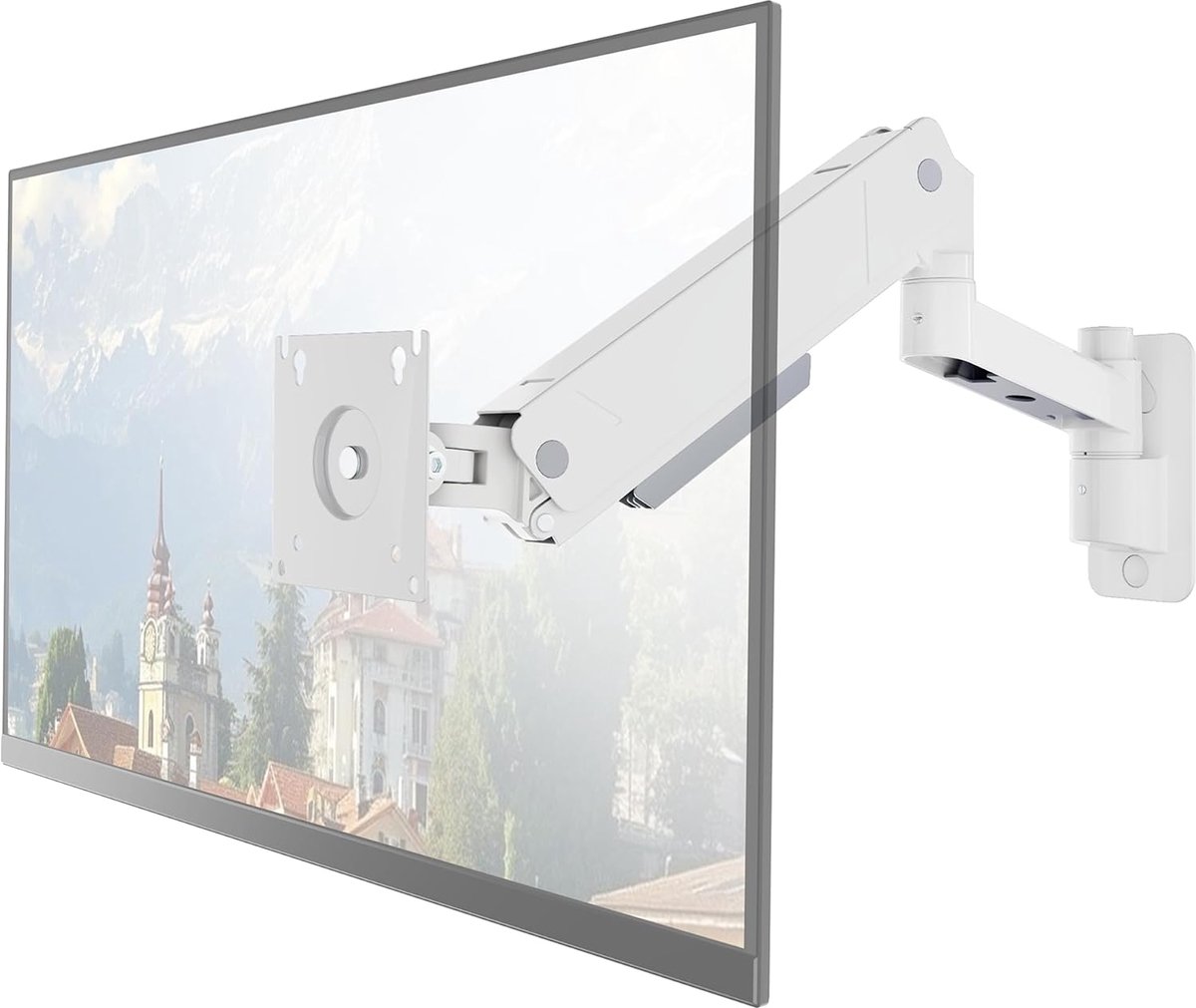 monTEK Monitor muurbeugel voor 17-45 inch tv's, max. belasting 16 kg, plat en gebogen scherm, universele tv-muurbeugel, VESA 75x75/100x100 mm, kantelbaar, draaibaar, draaiend, volledig beweegbaar