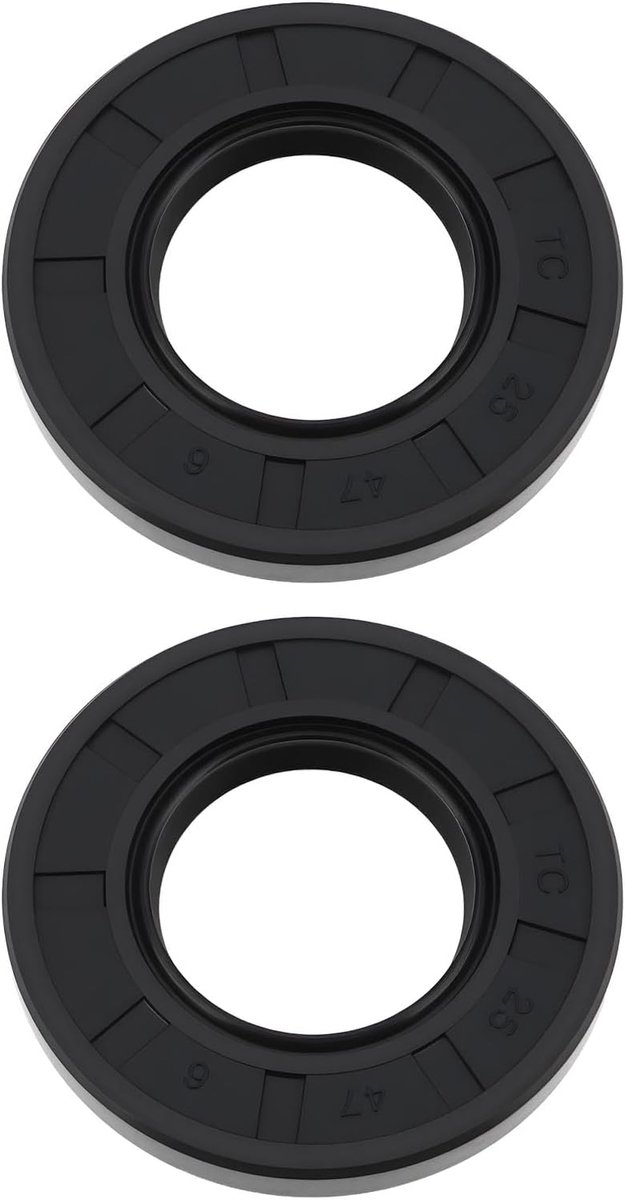 2 Stks Krukas Oliekeerring TC 25x47x6 Compatibel met Briggs & Stratton 801261 AB304701 Grasmaaier Motoren