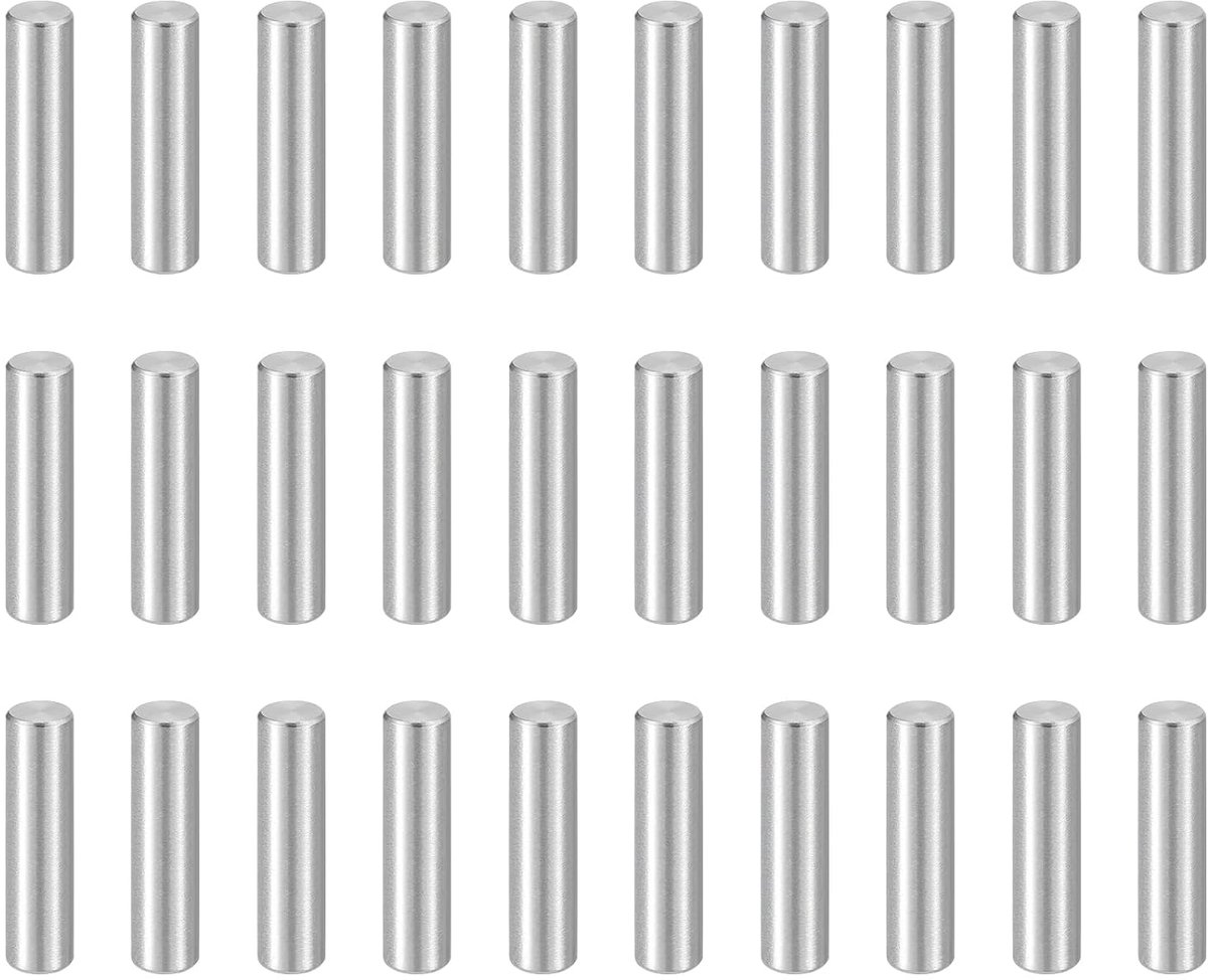 50 stuks pluggen M4 (4 mm) x 16 mm, 304 roestvrij staal, cilindrische plankpennen, bevestigingselementen voor metalen apparaten, houten meubels, doe-het-zelf montage, zilver