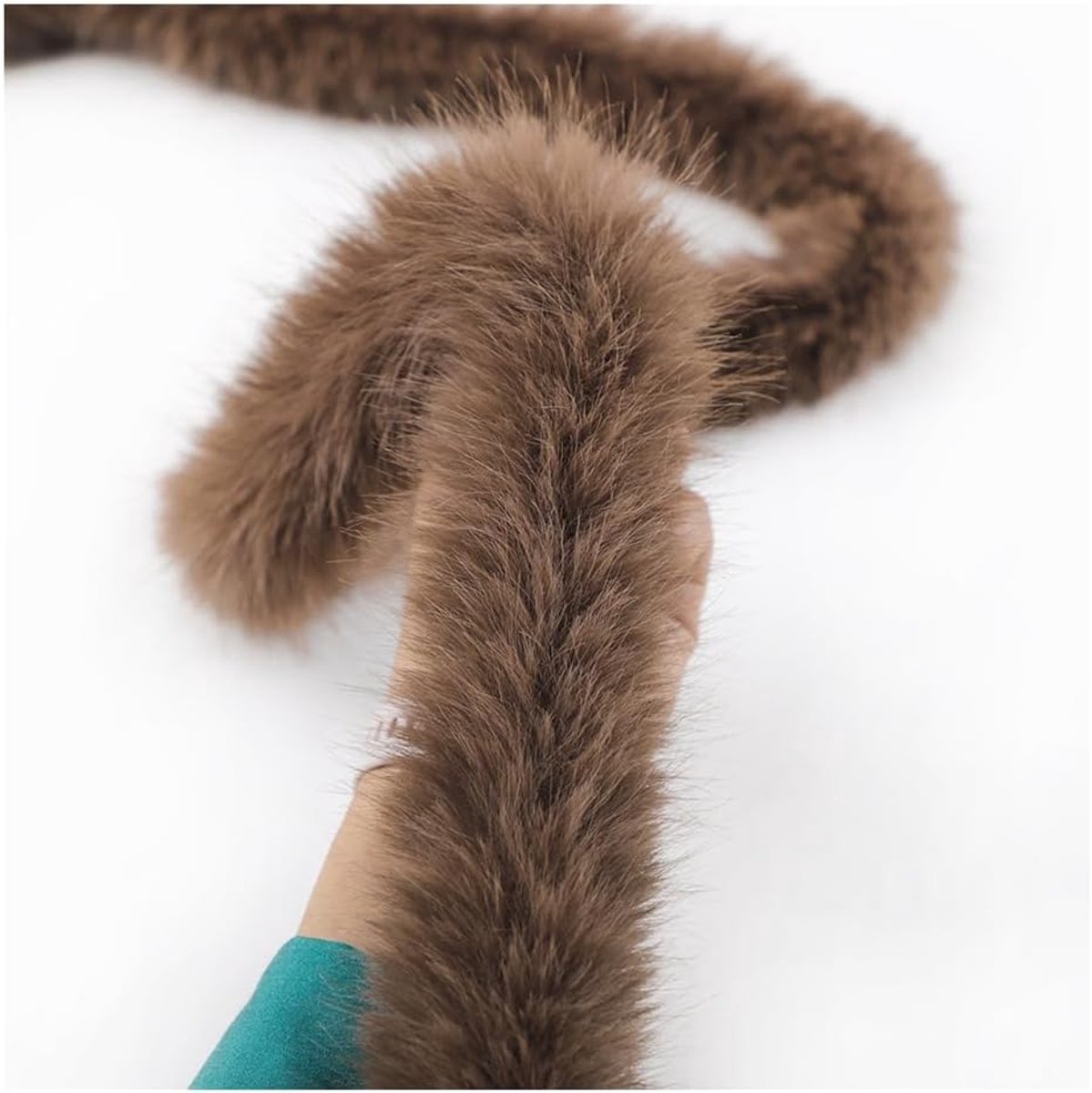 Rand pluizig imitatiebont band pluche rand handwerk materiaal voor pantoffels kostuums knutselen jassen cadeaudecoratie bruin 2 m