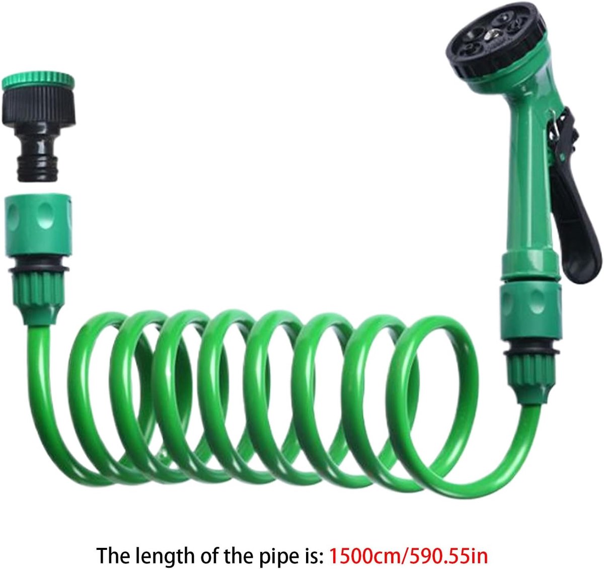 Flexibele Tuinslang - Opgerolde Slang Sproeikop - Planten Water Geven - Automatisch oprollend ontwerp - 15 Meter - Groen – foto 5