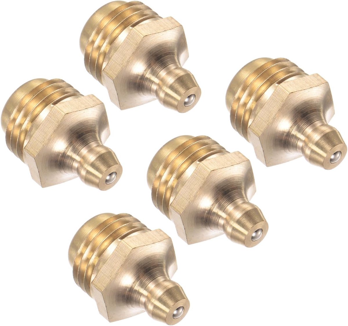Rechte vetfitting, | M14x1.5mm metrisch | Hydraulische vetnippel - (Toepassingen: voor het vervangen van ontbrekende of gebroken oliefitting), 5 stuks