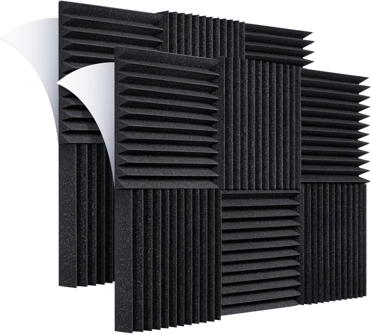 Schuimpanelen, Set van 36 Zelfklevende Akoestische Brandwerende Panelen, Anti-Ruis Schuim, voor Podcasting, Opnamestudio, Kantoren, 30 x 30 x 2,5 cm