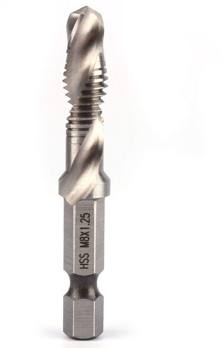 M8 HSS 1/4 Hex Shank Boor, 1/4 Zeskantschacht Boor, 1 Pc