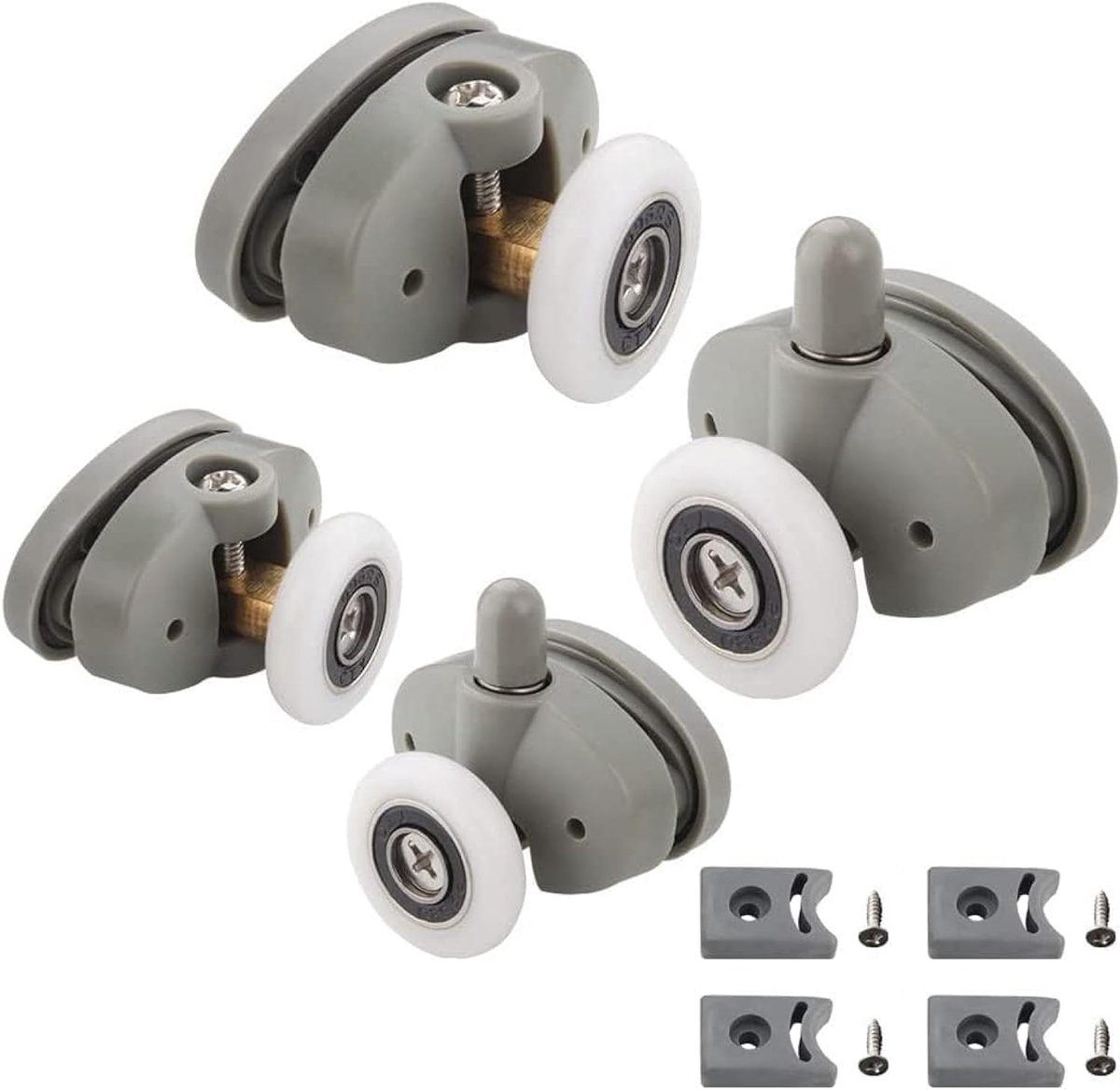 4 rol doucheaccessoires, glas 4-6 mm, doucherol 25 mm, glasgat 9 mm