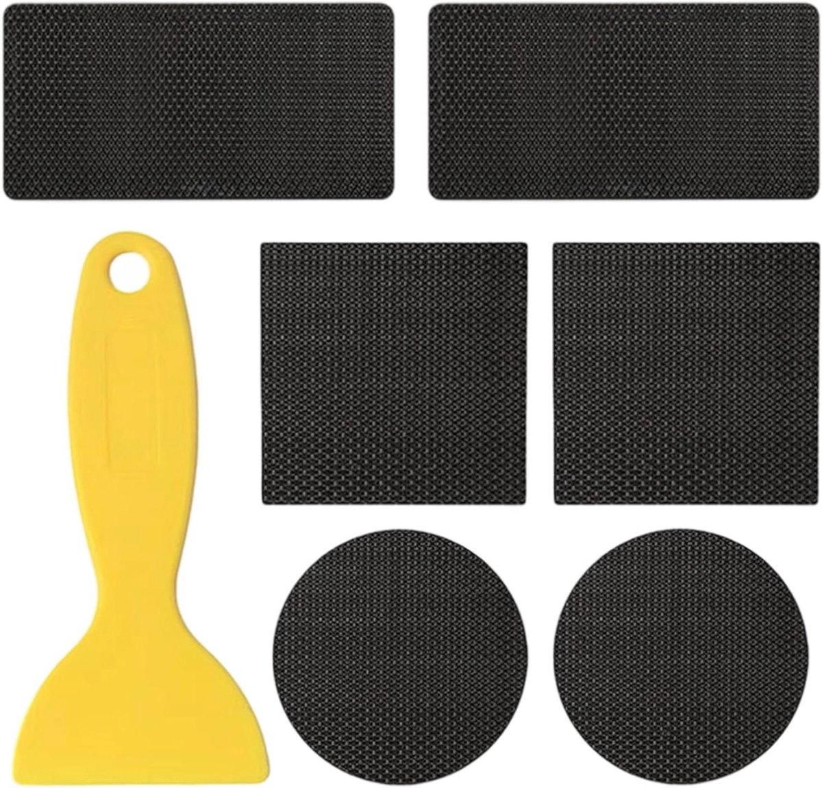 Trampoline Reparatiepleisters - Net Tape Set - Gaten Dichten - Scheurbestendig Materiaal - 6 Stuks - Zwart