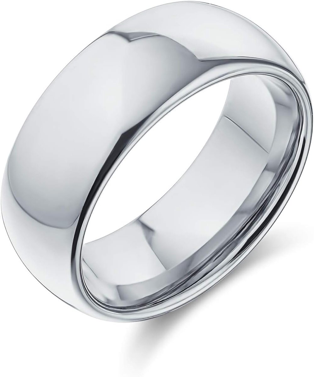 Plain Eenvoudige Dome Koppels Klassieke Zwart Rose Goud Plated Titanium 2-8MM Trouwring Ring Voor Mannen Vrouwen Comfort Fit