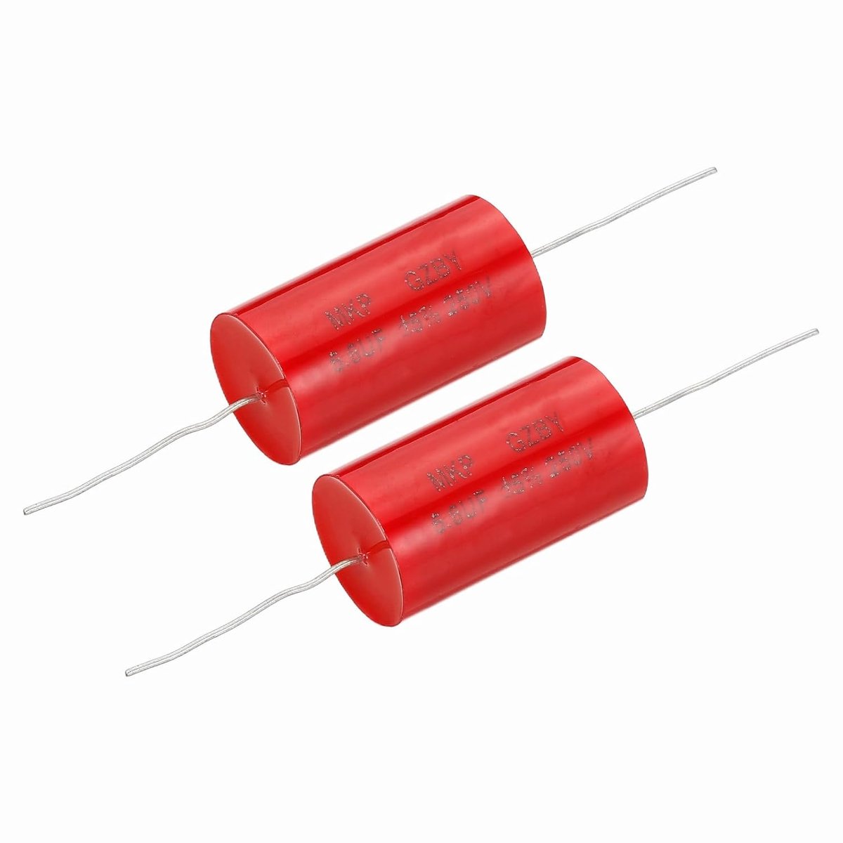 2 stuks condensator frequentieverdeler 5.6uf 250V rood axiaal voor luidsprekers audio crossover MKP film condensator