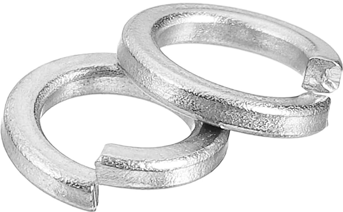Borgringen met vering, M6 assortiment van gedeelde veiligheidsschijven van roestvrij staal 304 voor moerschroeven, zilver