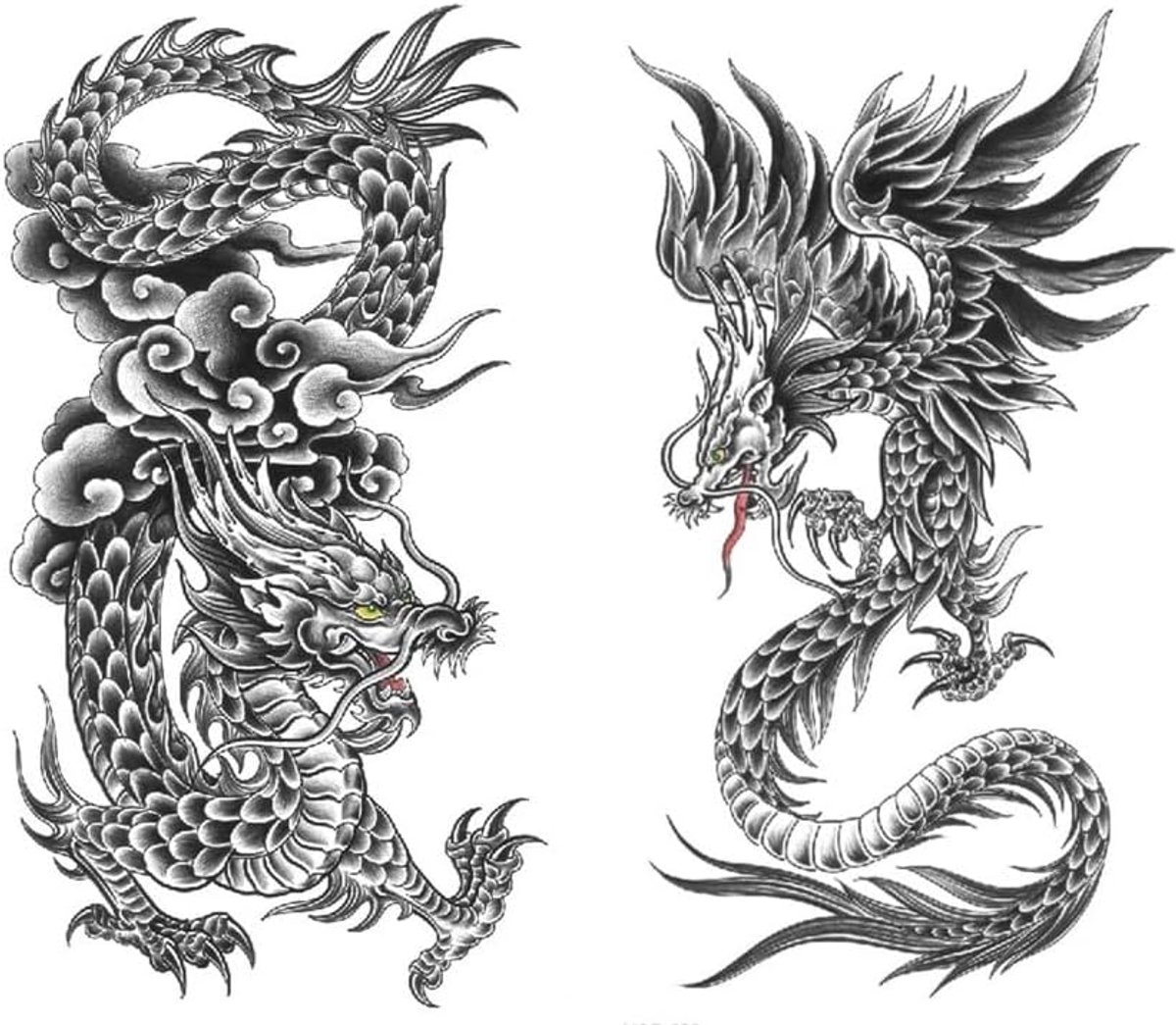 Tijdelijke draak tatoeages draken tatoeages Dragon Tattoo arm Tattoos XQB601 602