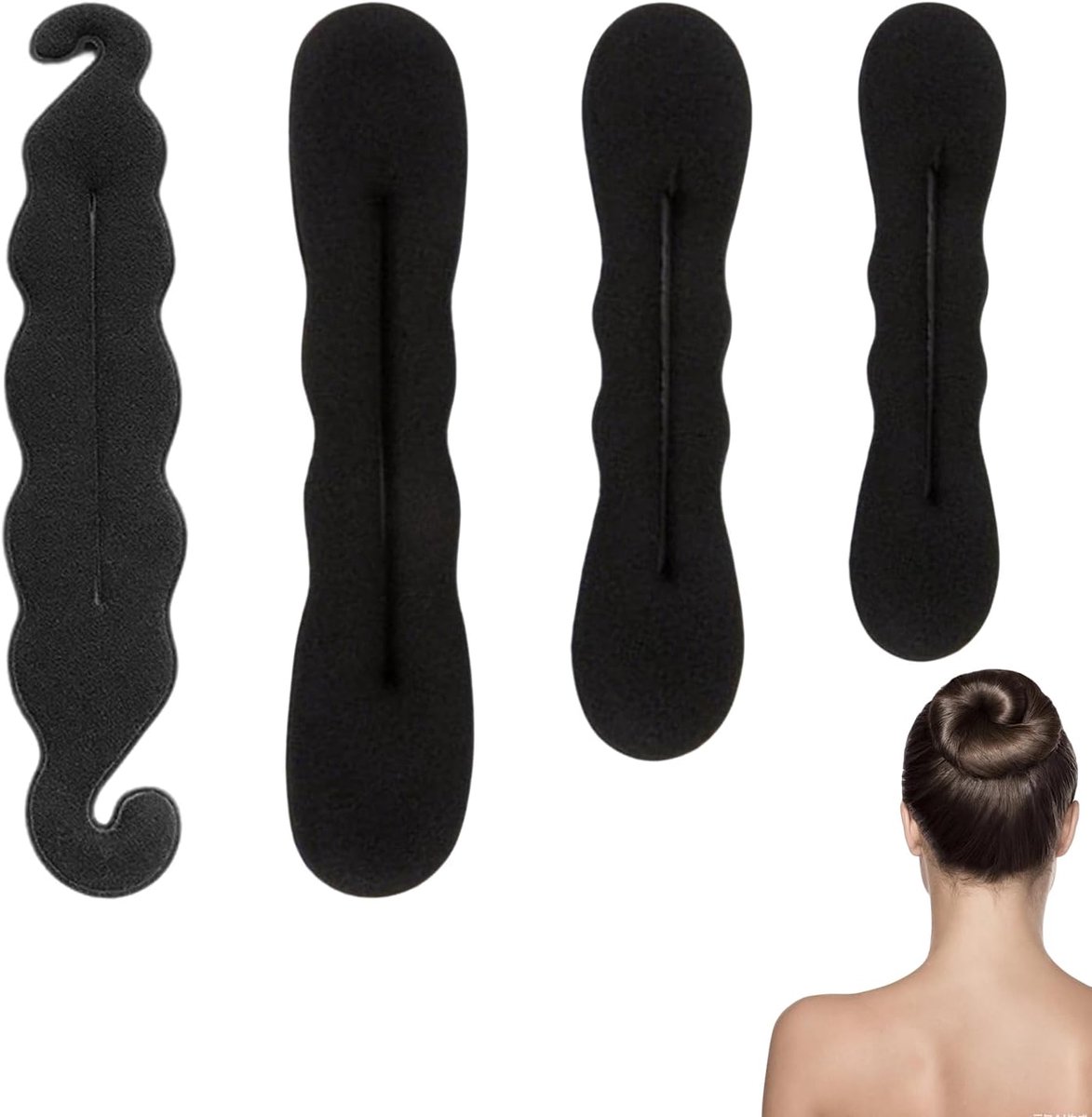 4 Sponshaarlussen, Zacht En Elastisch, Doen Het Haar Geen Pijn, Creëren Gemakkelijk Een Balhoofd En Een Broodje, Pendelen Dagelijks, Haaraccessoires Voor Dames En Meisjes.
