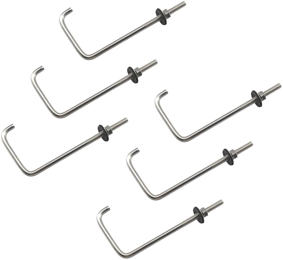 (6 stuks) M6x60x120mm 304 Rvs Schroef Haak Met Moeren Wasmachines Plafond Mount Haak Schroefdraad Oogbouten