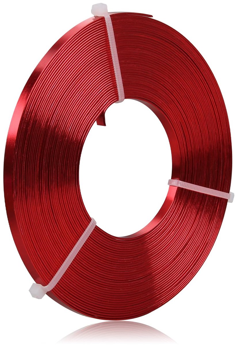 Draad - 5 x 1 mm - 10 meter breed platte sieradendraad voor setting, modelleren, armatuur, sieraden maken - Rood