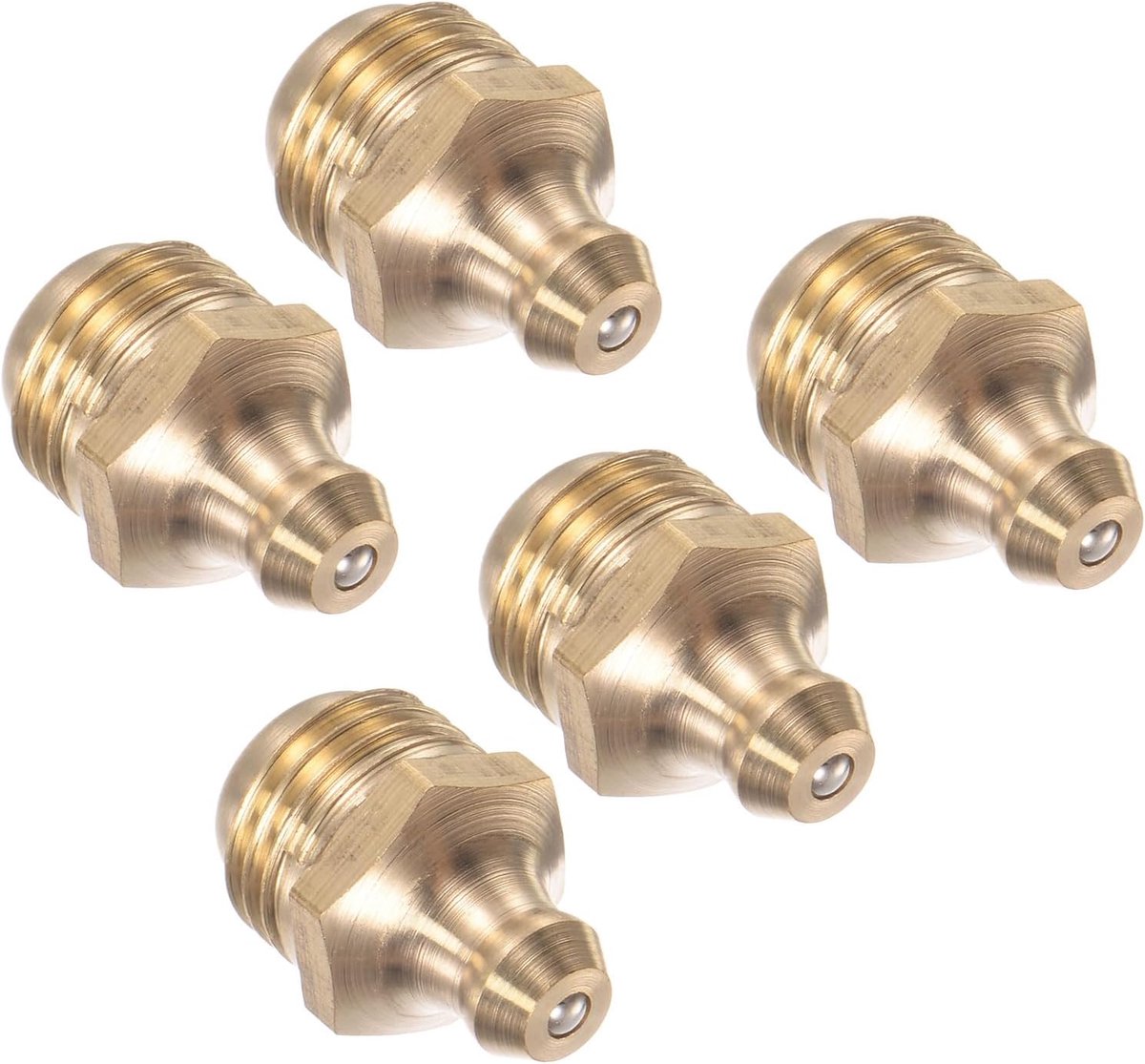 Rechte vetfitting, | M12x1.25mm metrisch | Hydraulische vetnippel - (Toepassingen: voor het vervangen van ontbrekende of gebroken oliefitting), 5-delig