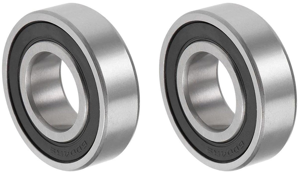 Lagers, 20 x 42 x 12 mm, 2 stuks, koolstofstaal voor machines en gereedschap, dubbele afdichting