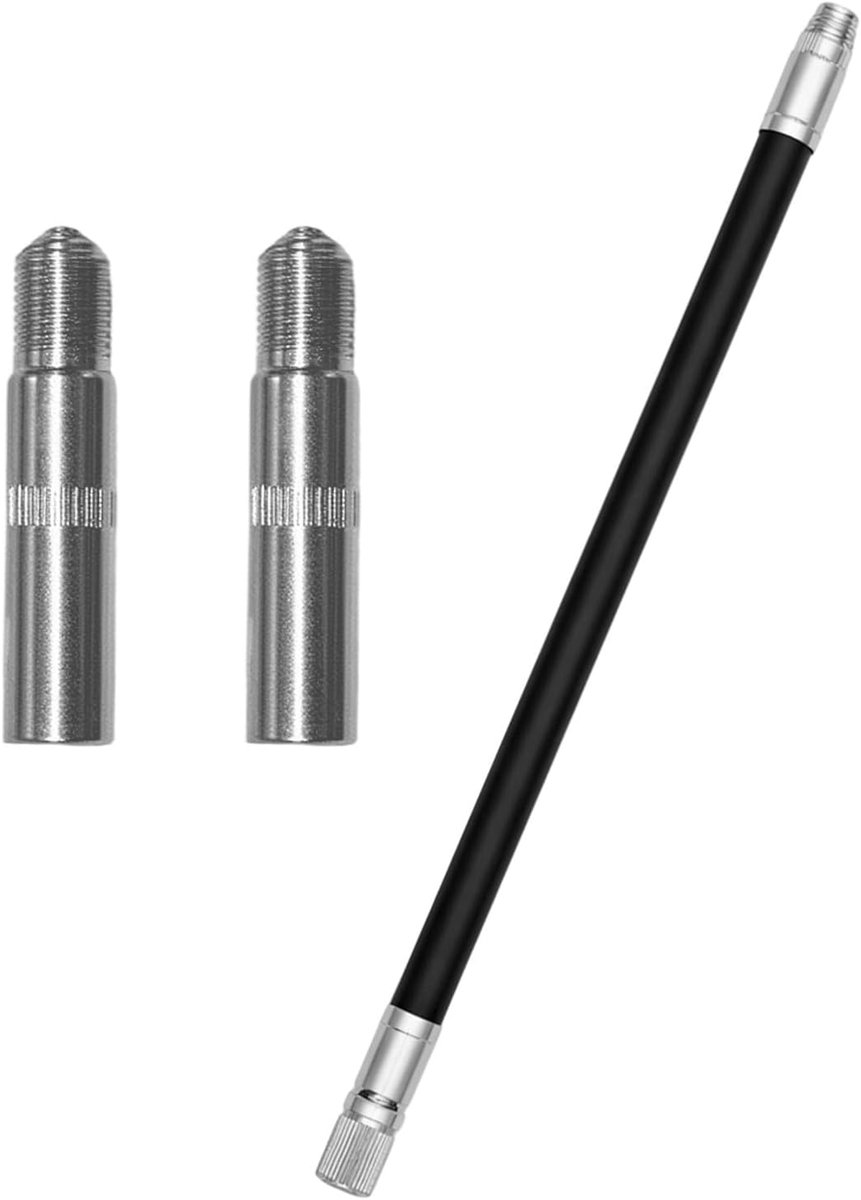 Ventielbandverlenging, rubberen verlengslang met 2 stuks ventielverlenging, adapter 39 mm, voor M365, scooter, motorfiets, fiets, auto