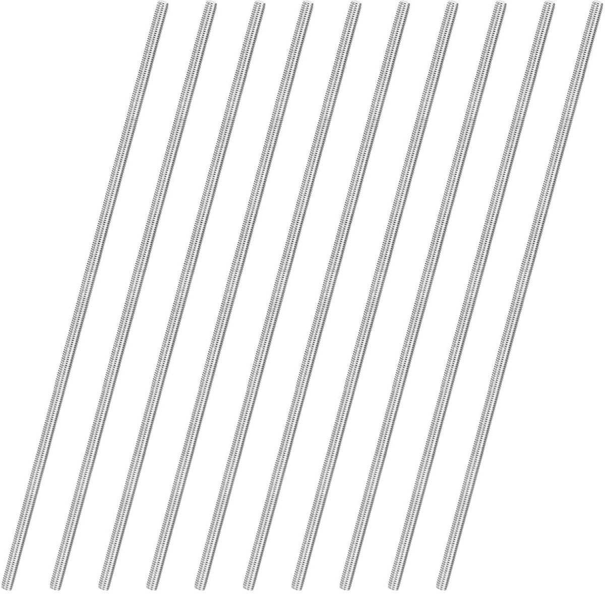 METERXITY Set van 10 volledige schroefdraadstangen, M3 x 140 mm, 304 roestvrij staal, rechtse schroefdraad, voor meubelankerbouten, klemmen, U-bouten, metrische schroefdraad, schroef