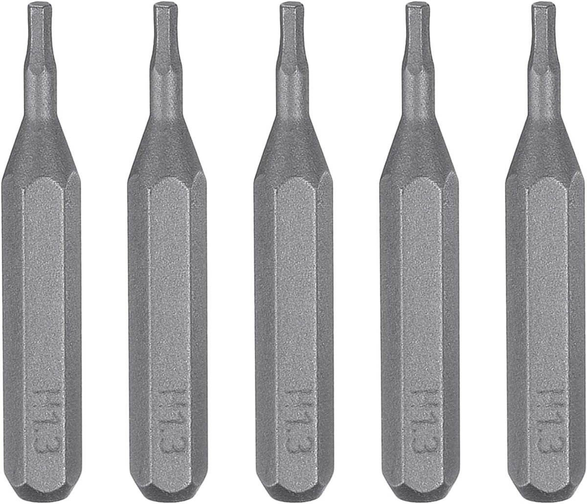 5 stuks H1,3 zeskantschroevendraaierbitset, bitset 4 mm zeskantschacht 28 mm lengte magnetische zeskantkop zeskantbits S2 staal gereedschapsset elektrische schroevendraaier