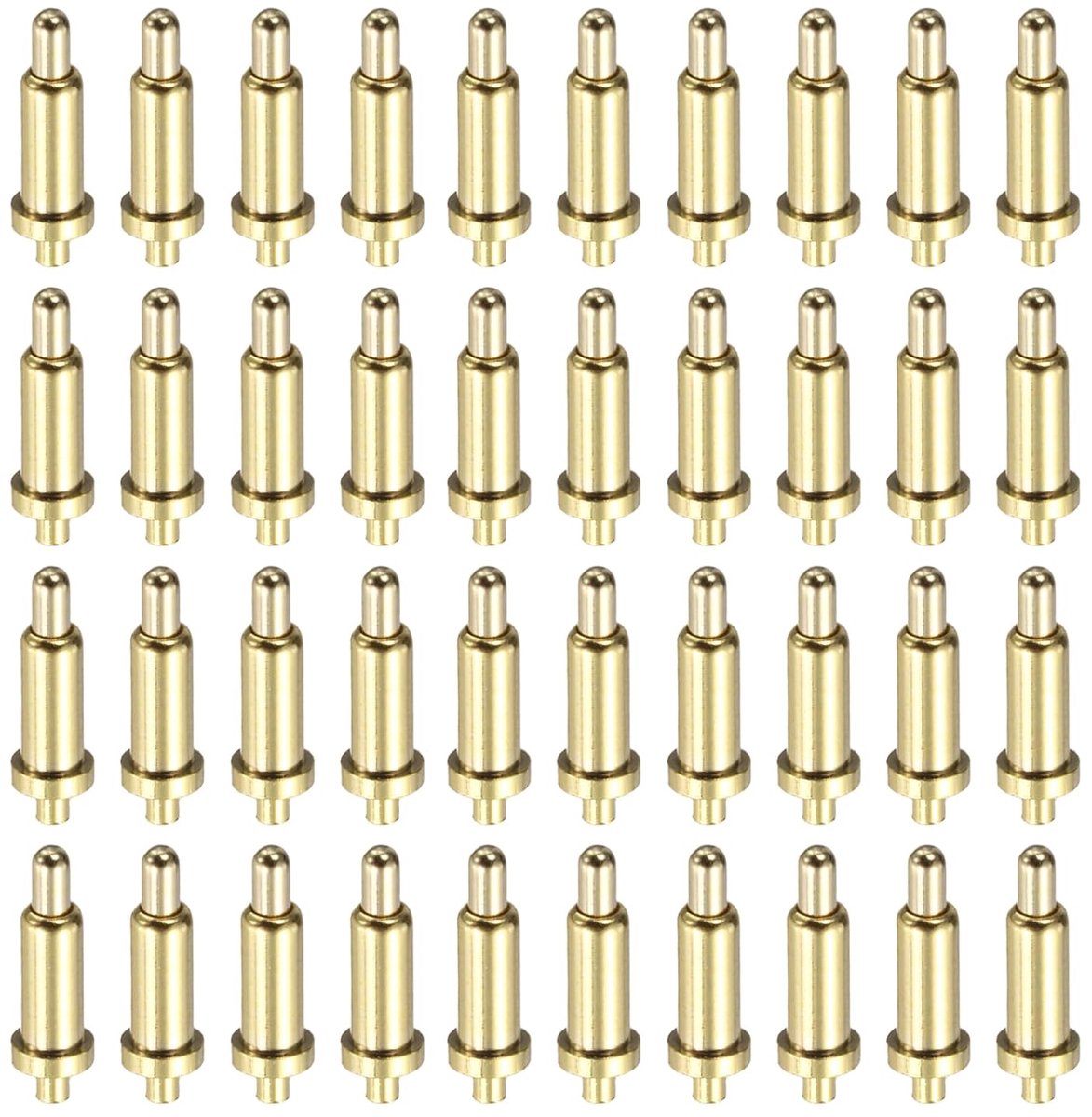 40 stuks vergulde veerpennen, 5,5 mm, met veer, koperen kopstekker voor stroomtests, connectoren, vervangende sondestekker
