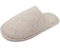 ofoot Biologische katoenen antislip-huispantoffels voor dames, gezellig traagschuim wasbaar voor zomerslaapkamer, rubberen zool