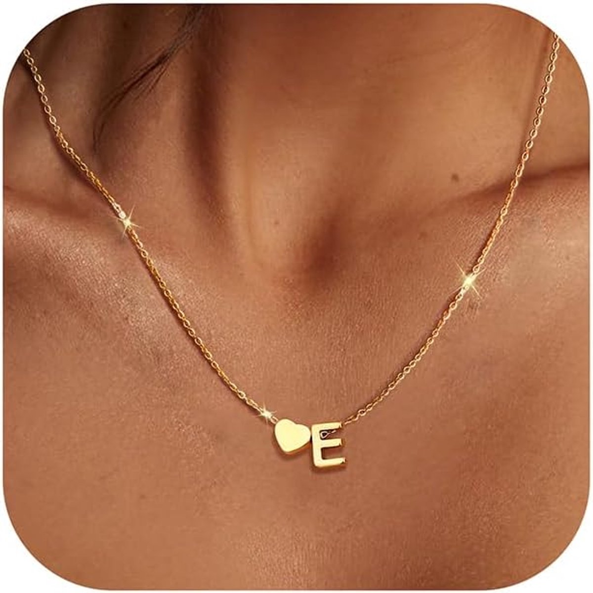 Naamketting met hartje - gepersonaliseerd - stainless steel goud - perfect cadeau voor vrouwen - SnelShoppen