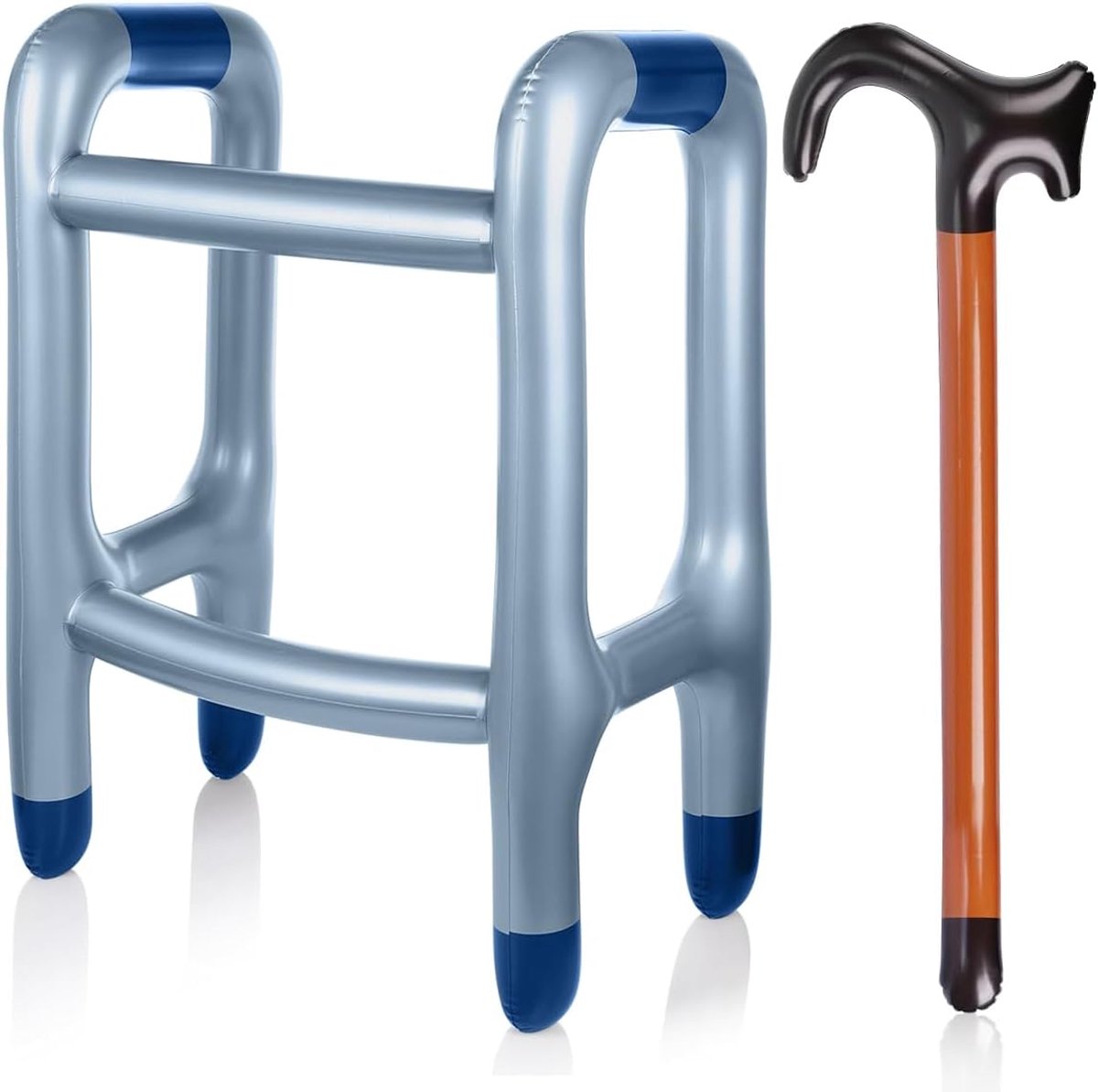 Opblaasbare wandelstok + opblaasbare wandelhulp - polyvinylchloride - grappige accessoires - perfect voor carnaval - SnelShoppen