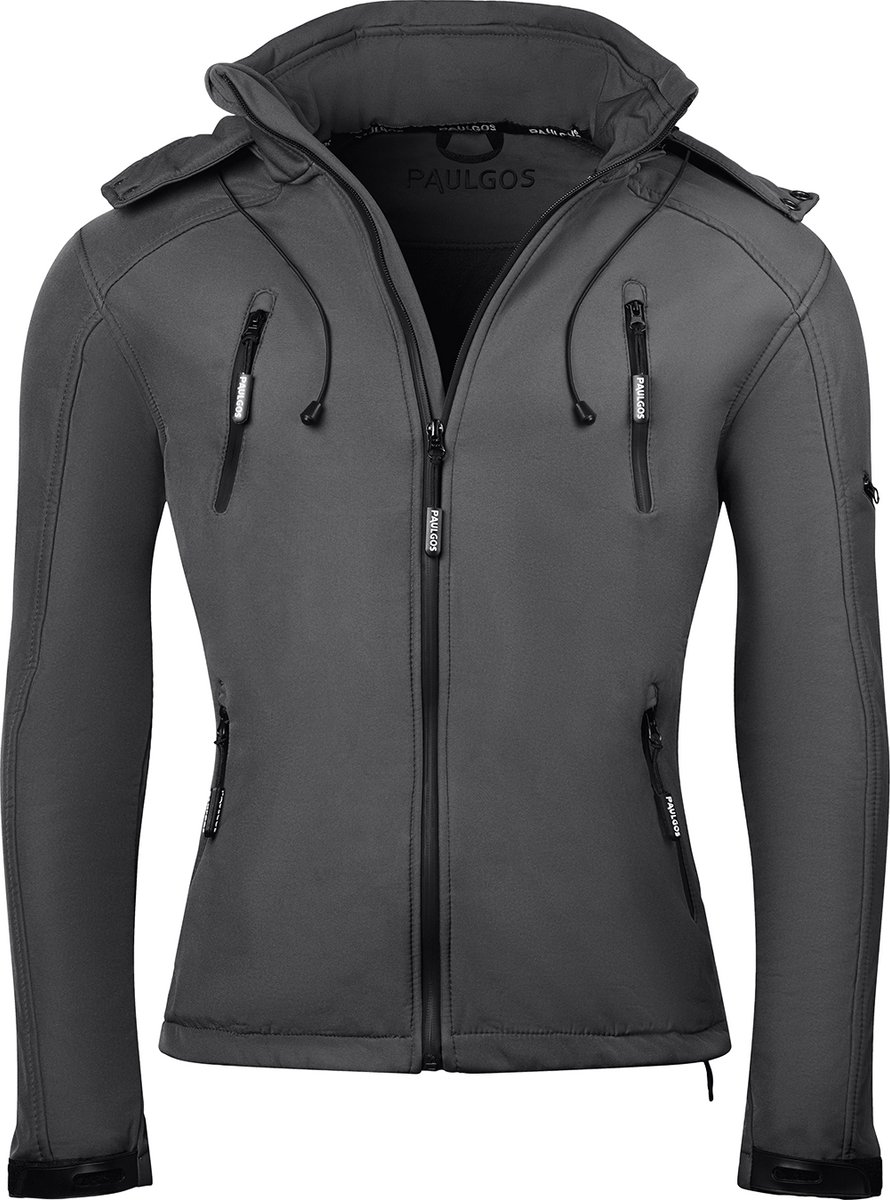 PAULGOS Softshelljas voor heren – Functionele outdoor- en vrijetijdsjas – Maten S–5XL