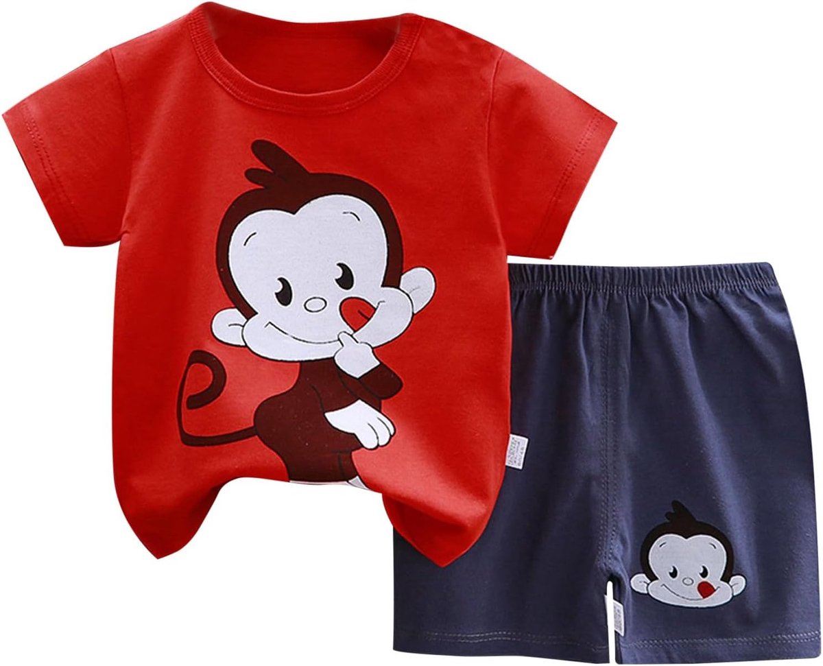 Baby kledingset 92 jongens - korte mouwen - 100% katoen - ideale zomerkleding - SnelShoppen