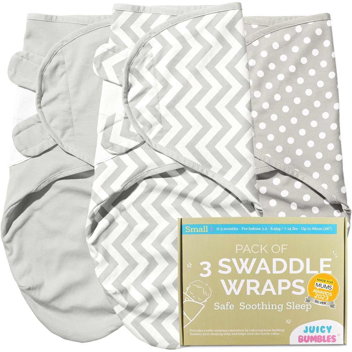 Baby inbakerdeken set van 3 - 100% katoen - comfortabel en veilig - ideale slaapoplossing voor baby's - ShopVlot