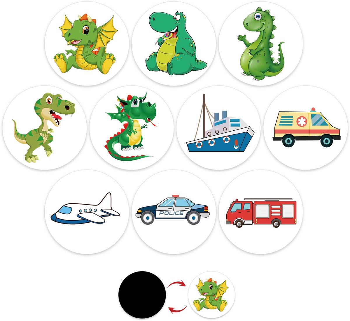 Zindelijkheidstraining stickers - herbruikbare kleurveranderende plasstickers - 10 verschillende patronen - ShopVlot
