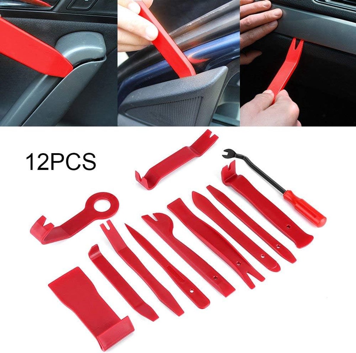 Set van 12 autotrim verwijderingsgereedschap - hefboomstang set - vastenverwijderaar - ShopVlot