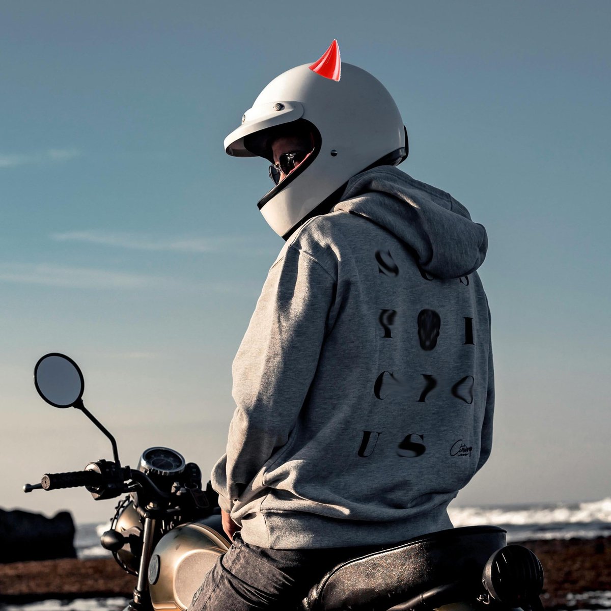 Motorhelm-decoratie duivelshoorn - 10-delig - met 2 regenbeschermfolies - uniek design - voor een stoere uitstraling - ShopVlot