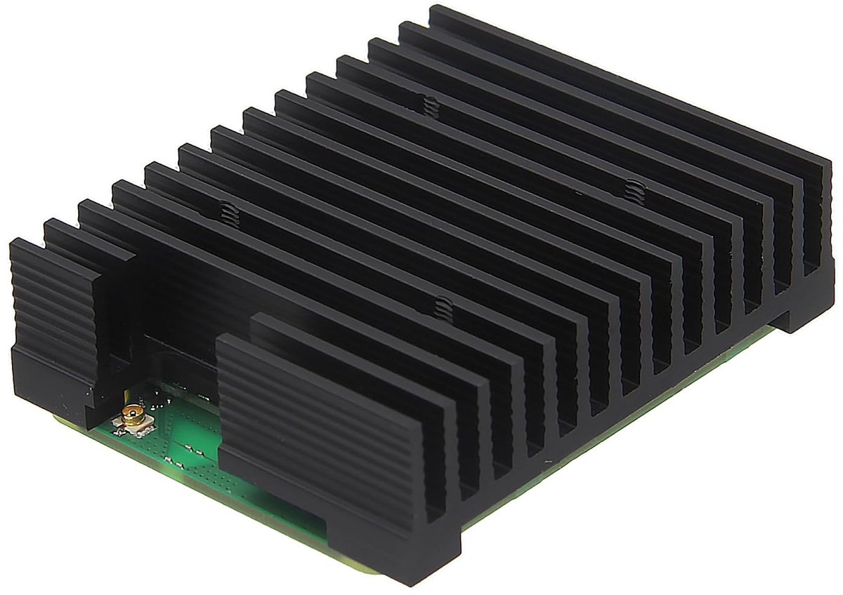 Aluminum Cooler for Raspberry Pi CM5 Compute Module 5 (C519) | 15mm Thickness, High-Efficiency Aluminum Cooling, Wireless Signal Cutout Design, Support 30×30mm Fan