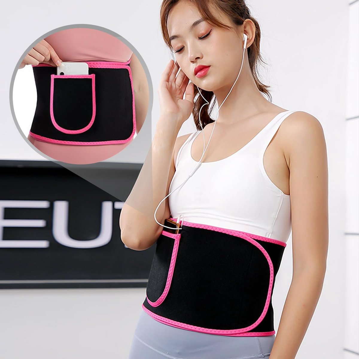 1 stuk dames taille-trainingsriem, heren tailletrainer, fitnessstudio tailletrainer, fitnessapparatuur accessoires, damesbuikriem, damestrainingsriem, taillevormriem (roze), roze, no