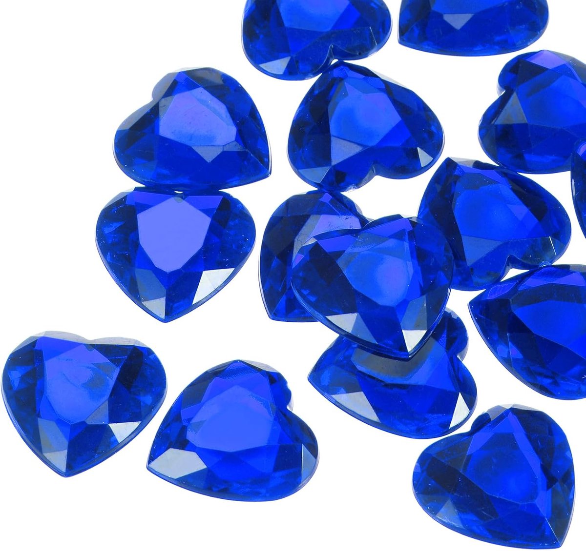 20 stuks acryl hartjes strasssteentjes 30 mm platte achterkant kunststof glitterstenen voor knutselwerk kralen gezichtsbeschildering kostuumsieraden maken donkerblauw