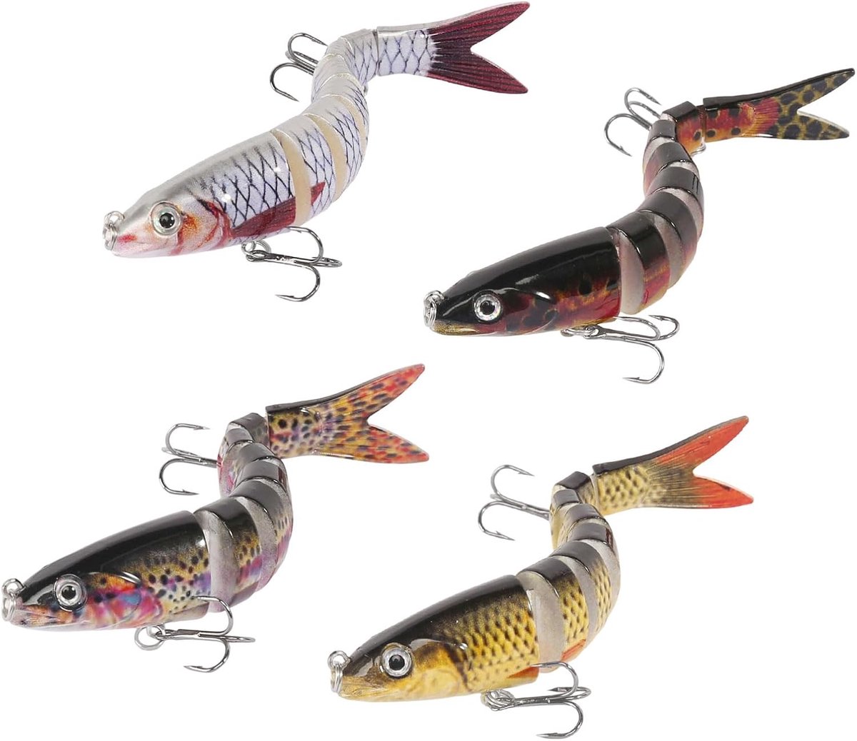 5 stuks kunstaas wobbler snoekaas meerkleurig visaas baars aas voor snoek, baars, snoekbaars