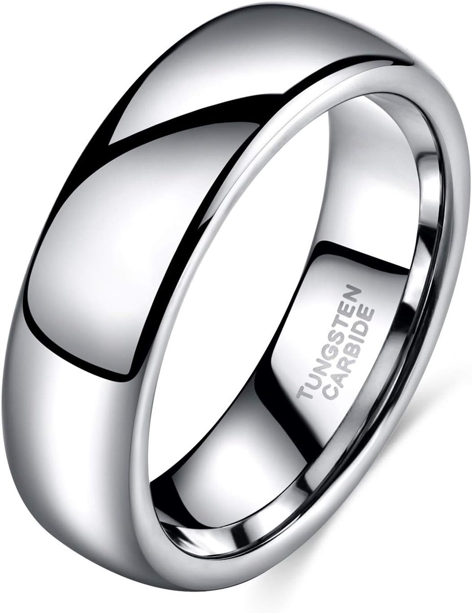 Ringen, voor dames en heren, wolfraam zilver, stapelring, smal, eenvoudig, gepolijst, verlovingsringen, trouwringen, 2 mm, 4 mm, 6 mm, 8 mm