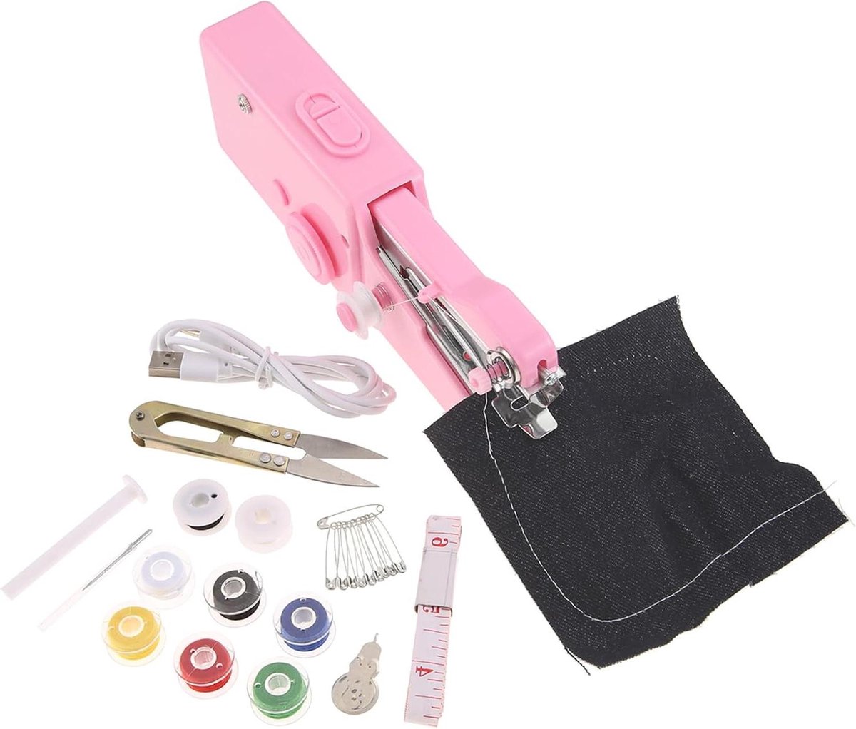 Mini Naaimachine - Hand Naaimachine - Kleding Repareren - Draagbaar Ontwerp - 22.5 x 9 x 5 cm - Wit