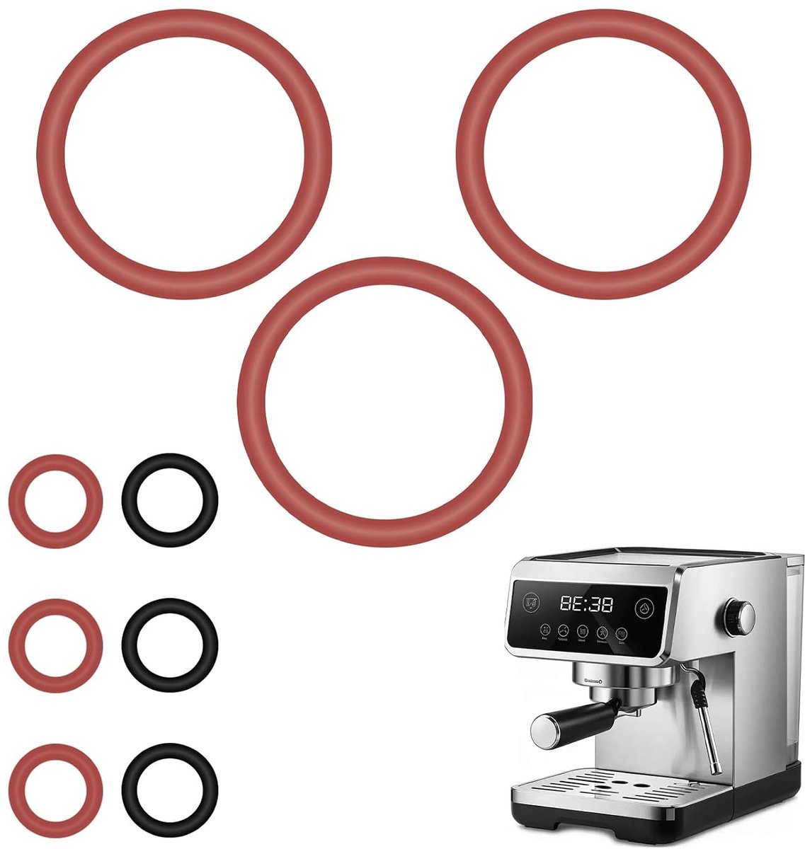 O-ringen voor Philips compatibel met Philips Spidem Gaggia voor ondersteuningsventiel, stoomventiel, zetgroep, uitloopventiel