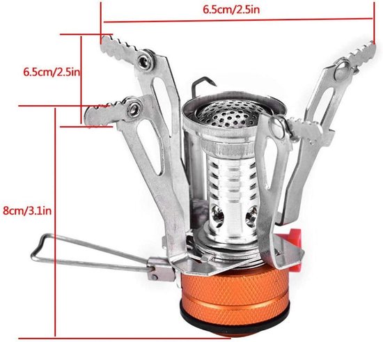 Gasfornuis Draagbare Mini Lichtgewicht Gasfornuisbrander voor Outdoor Camping Picknick Wandelen(Zilver) — afbeelding 5