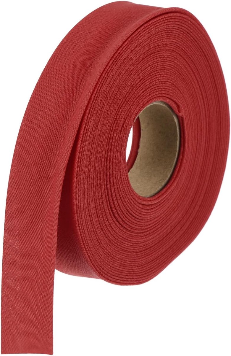 1,9 cm dubbel gevouwen biasband, polyester, doorlopende biasband, grootverpakking voor naaien, zomen quilten, zoombinden, knutselen (wijnrood, 9,1 m)
