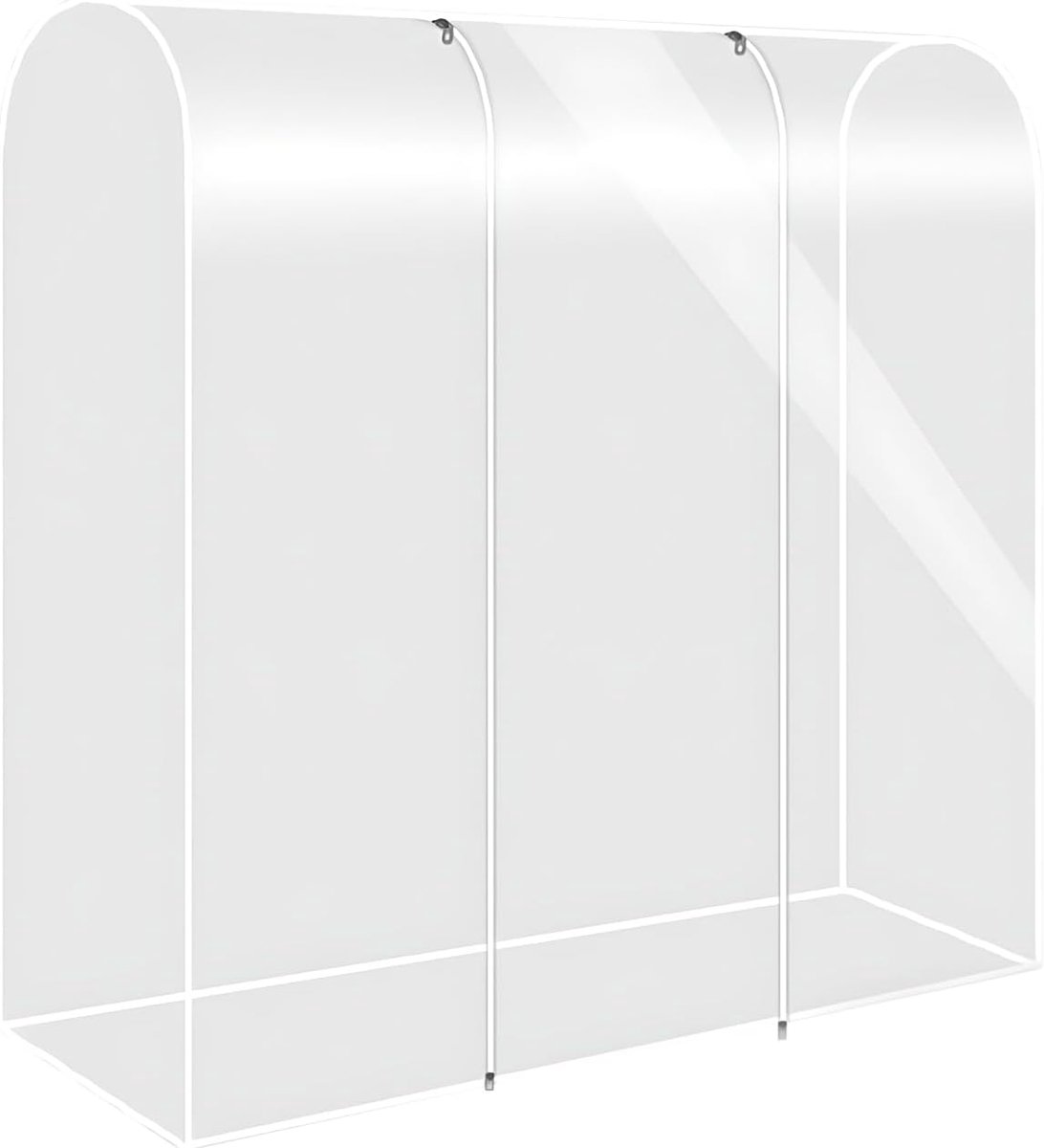Beschermhoes voor kleding, afdekking voor kledingstandaard van PEVA, transparant, stofdicht, stofdicht (110 × 50 × 150 cm)