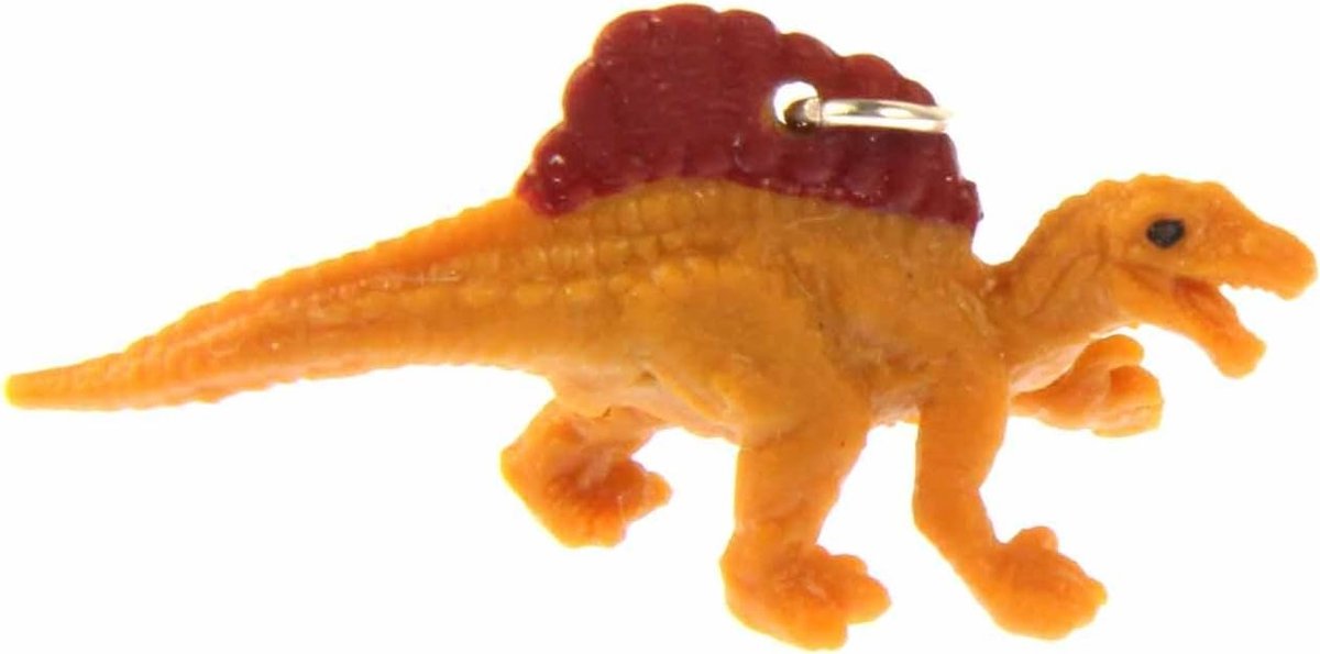 Dinosaurus Spinosaurus Charm Dino rubber rugetiket rechtop