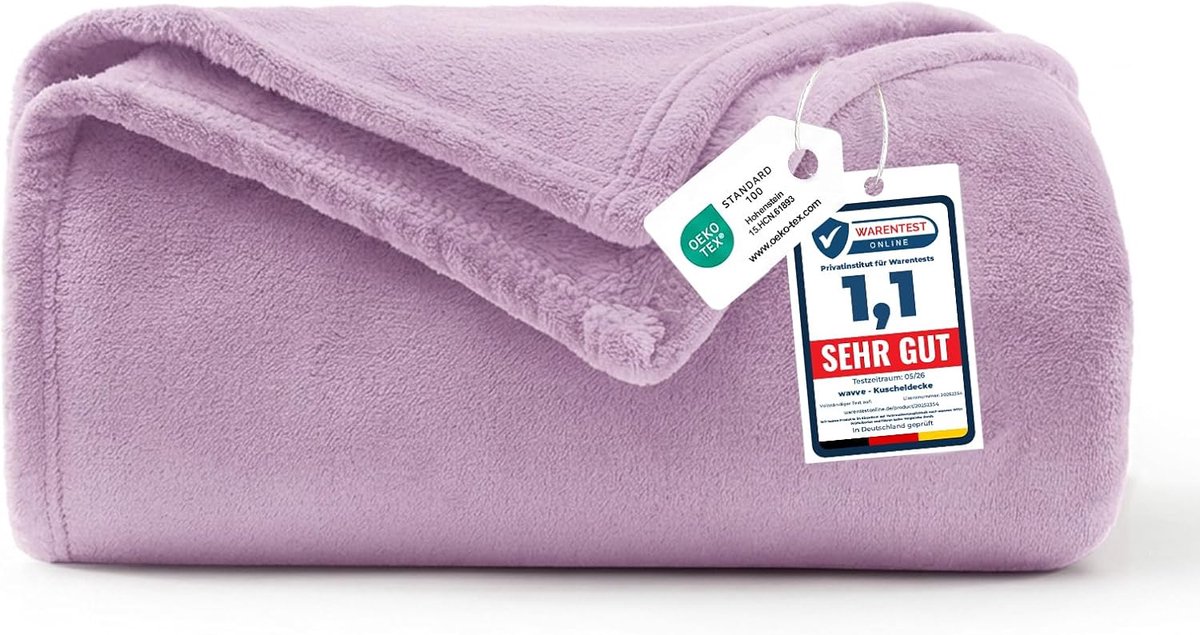 Fleece Deken 150x200 cm – Extra Zachte Warme Plaid & Knuffeldeken, Bankdeken Woondeken voor op de Bank, Bed of Reis – Lichtgewicht, Anti-pilling & Machinewasbaar – Paars