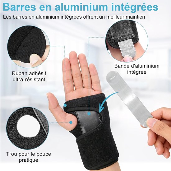 Pols, compressie, verstelbaar, orthese voor artritis, breuken, tendinitis, sport (linkerhand) — afbeelding 5