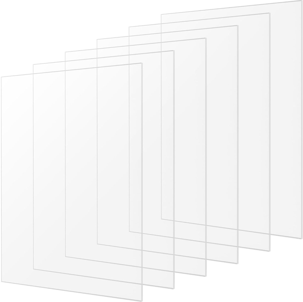 6 stuks acrylplaten A3, acrylglasplaat 3 mm dik, 420 x 290 cm, transparante kunststof platen, rechthoekige A3-acrylplaten voor decoratie, display, fotolijsten, schilderen
