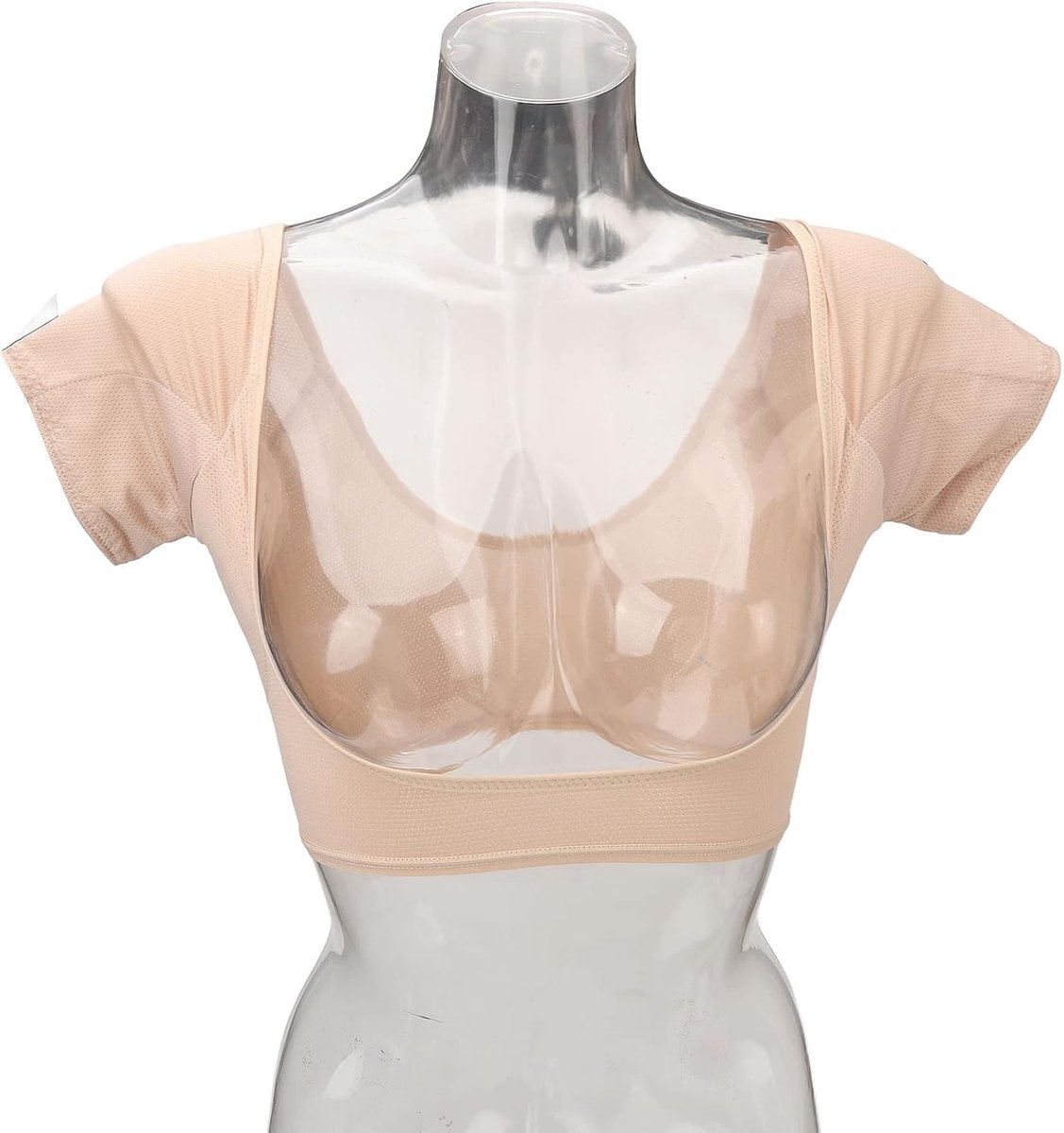 Zweetvest, Sneldrogend Zweetbestendig Ondergoedvest, Ademend Mesh Herbruikbare Okselzweetpads voor Dames Meisjes (Beige) (XL)
