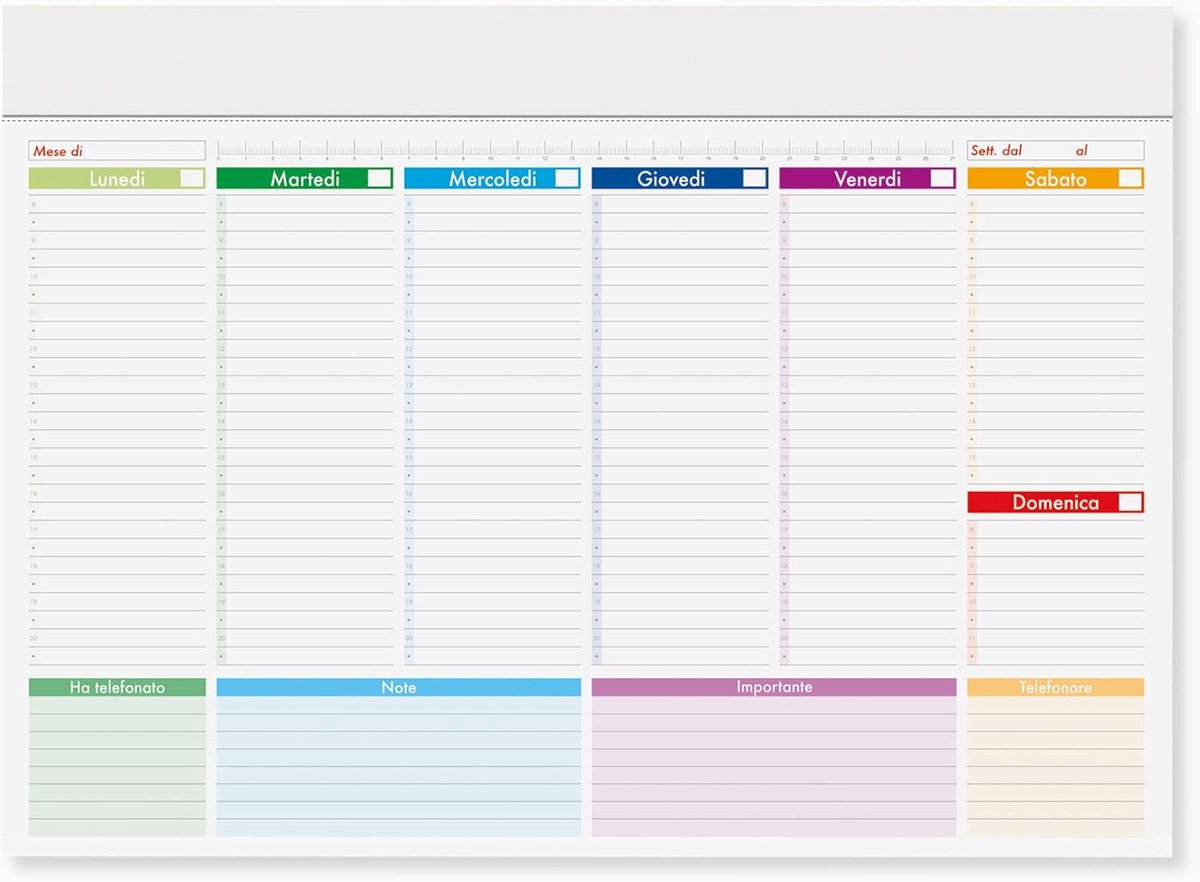 Weekplanner Maxi voor bureau, bureau, organizer, weekplanner, afsprakenplanner (Cm 43 x 31)