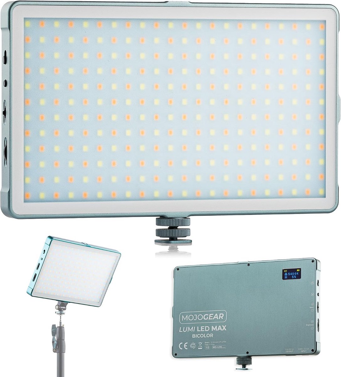 LED lamp bicolor medium - robuust metaal - 10.000 mAh accu - perfecte verlichting voor video - SnelShoppen