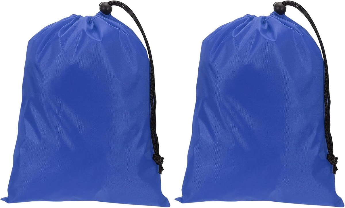 Polyester waszak, 2 stuks 25,4 cm x 20 cm zware reistas met trekkoord, scheurbestendig, opslag voor vuile kleding voor reizen, kamperen, college slaapzaal, blauw